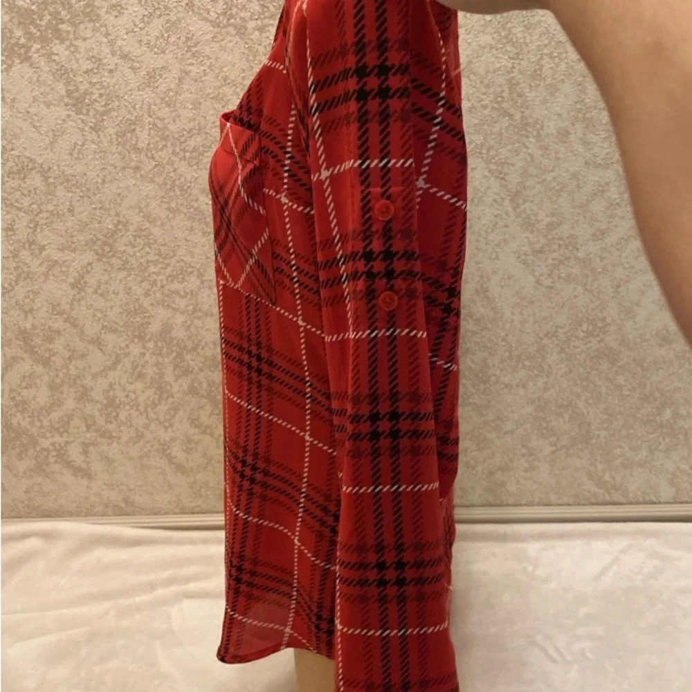 Express Red Plaid Button Down Shirt
